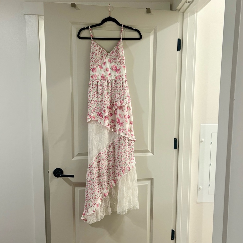 Francesca's Alice Floral Asymmetrical
Maxi Dress